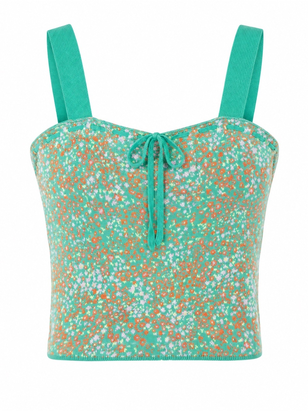 525 American NWT green floral tank, XS-XL